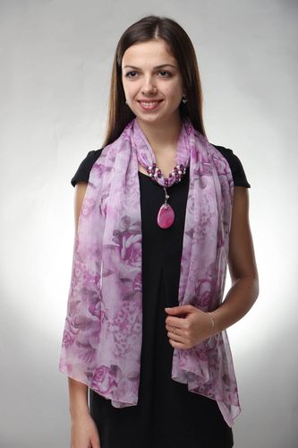 Foulard di seta con pietra dura fatto a mano sciarpa da donna idea regalo - MADEheart.com
