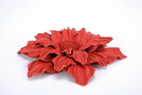 Leather Brooch Flower - MADEheart.com