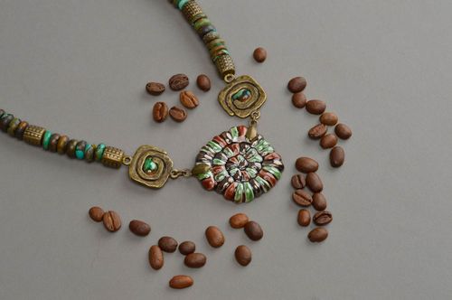 Collana in argilla di chamotte fatta a mano accessori originali da donna  - MADEheart.com