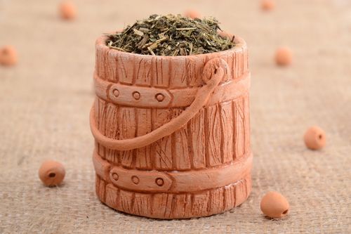 Handmade molded clay salt pot ceramic salt bowl ceramic tableware ideas - MADEheart.com