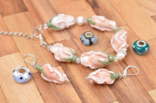 Schmuck Set handmade Damen Armband Modeschmuck Ohrringe Designer Accessoires - MADEheart.com
