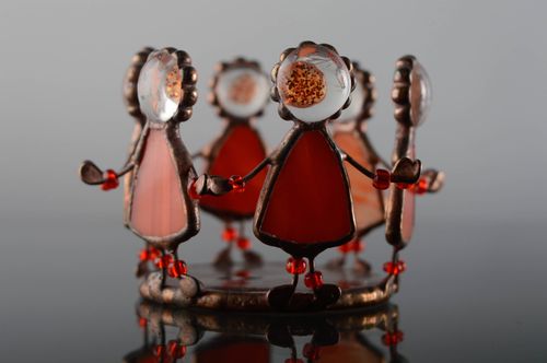 Vitrage Deko Kerzenhalter aus Glas und Kupfer Engelstanz - MADEheart.com