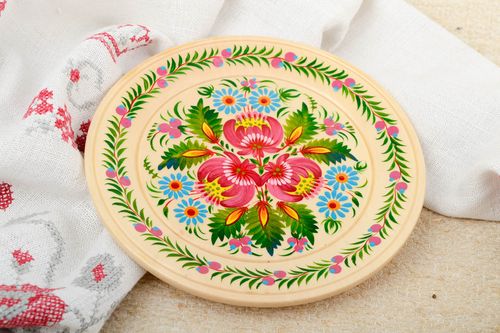 Assiette décorative fait main Déco maison Vaisselle déco belle ronde originale - MADEheart.com