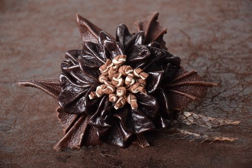 Handmade elegant hair clip designer beautiful hair clip leather accessory - MADEheart.com