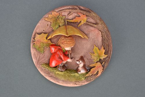 Petit tableau en céramique Charité fait main - MADEheart.com