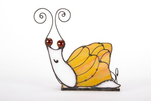 Stained glass candlestick Snail - MADEheart.com
