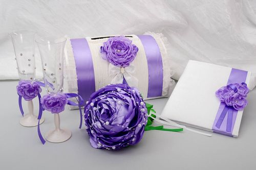 Accesorios para boda artesanales lilas elementos decorativos regalos originales - MADEheart.com