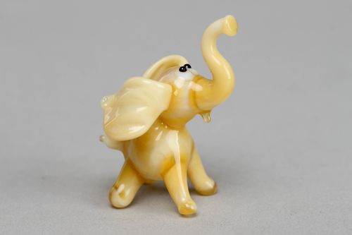 Small lampwork glass statuette Elephant - MADEheart.com