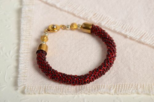 Handmade thin beaded cord bracelet fashion accessories woven bead bracelet - MADEheart.com