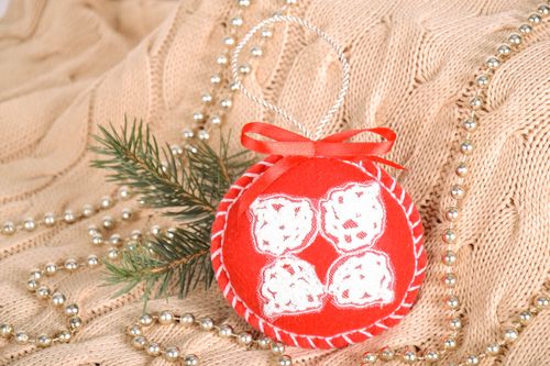 Décoration du sapin de Noël rouge en tissu polaire  - MADEheart.com