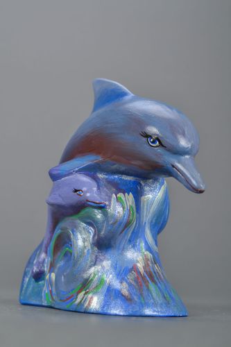 Statuette dauphin en plâtre faite main  - MADEheart.com