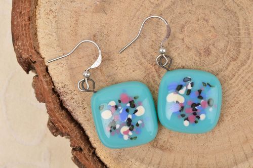 Handmade lange Ohrringe Damen Schmuck Accessoire für Frauen wunderschön grell - MADEheart.com