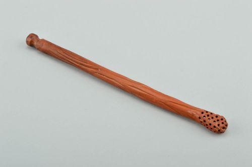 Cocktail Trinkhalme aus Ton handmade Keramik Geschirr Mate Trinkhalm in Braun - MADEheart.com