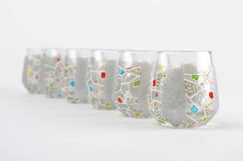 Handmade shot glass drinkware ideas glass ware shot glasses set 6 pieces 85 ml - MADEheart.com