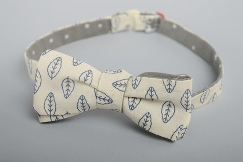 Noeud papillon à motif double face Feuilles  - MADEheart.com