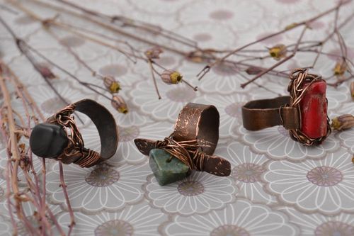 Beautiful rings handmade jewelry 3 wire wrap rings designer women presents - MADEheart.com
