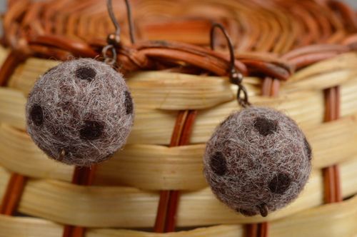Pendientes originales de lana regalo original para mujer bisutería fina - MADEheart.com