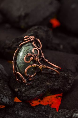 Handmade ring unusual accessory elite jewelry gift ideas copper accessory - MADEheart.com