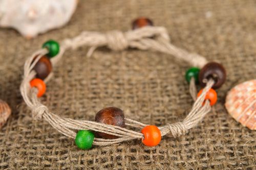 Unusual handmade cord bracelet costume jewelry designs beaded bracelet - MADEheart.com