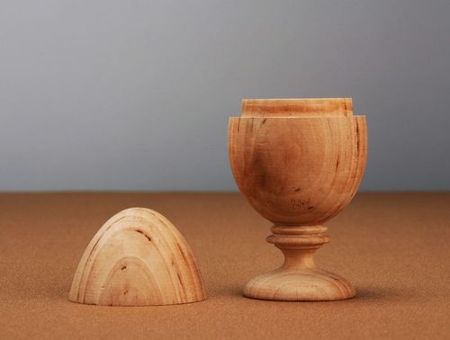 Scatola di legno fatta a mano scatola a forma di uovo decorazione originale - MADEheart.com
