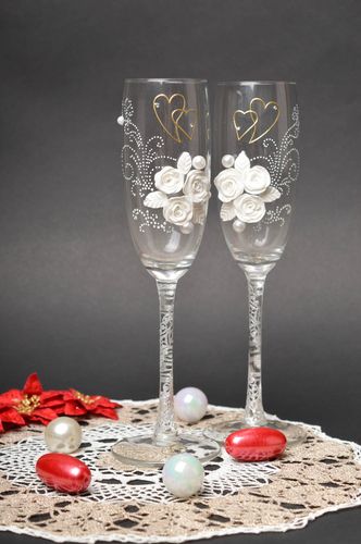 Wedding glasses wedding accessories handmade wedding decor wedding gift ideas - MADEheart.com