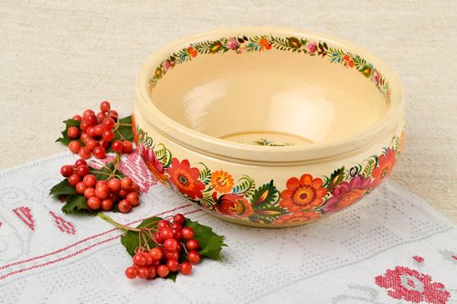 Handmade stylish kitchen decor wooden bowl for sweets cute designer plate - MADEheart.com