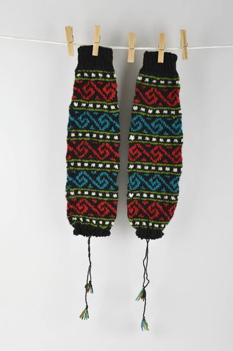 Handmade leg warmers knitted winter socks woolen leg warmers for women - MADEheart.com