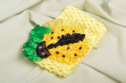 Handmade designer headband unusual yellow headband bright childrens accessory - MADEheart.com