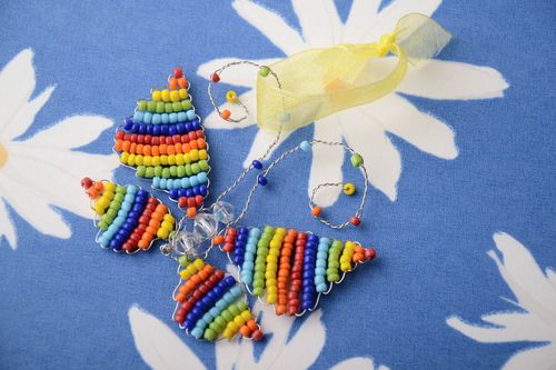 Colgante para interior Mariposa de abalorios - MADEheart.com