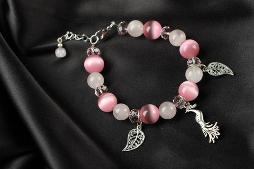 Bracelete com cristal e  olho de gato - MADEheart.com