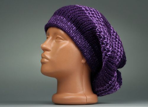 American knitted lilac beret - MADEheart.com