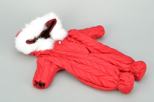 Macacão vermelho com capuz para bonecas roupas de bonecas artesanais  - MADEheart.com