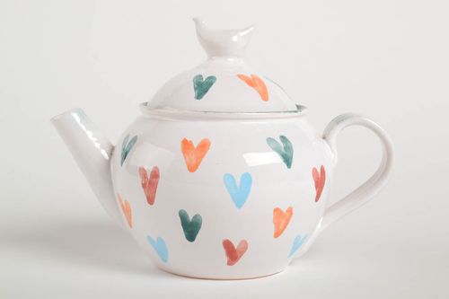 Handmade ceramic teapot 500 ml ceramic teapot with lid clay dishes unusual gift  - MADEheart.com