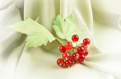Handmade textile brooch designer brooch berry brooch for women silk brooch - MADEheart.com