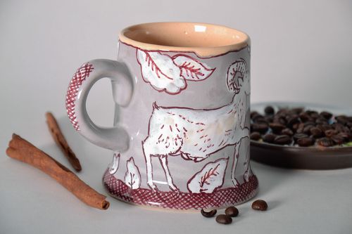 Large ceramic mug Goats - MADEheart.com