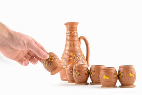 Jarra cerámica y copas de chupito conjunto de 7 piezas - MADEheart.com