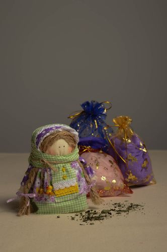 Handmade soft doll textile doll protective amulet for decorative use only - MADEheart.com