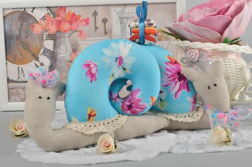 Lumache in stoffa fatte a mano pupazzo di pezza morbida decorazione d’interni - MADEheart.com