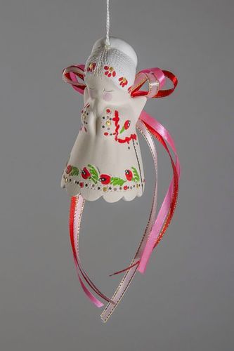 Campanello dautore in ceramica fatto a mano a forma di civetta divertente - MADEheart.com