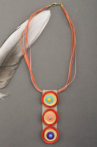 Handmade accessory designer jewelry leather necklace leather jewelry gift ideas - MADEheart.com