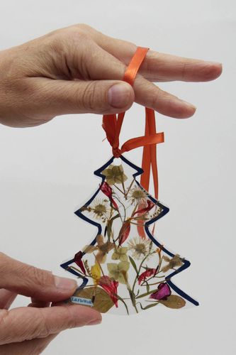 Decoración navideña artesanal regalo original de cintas adorno de fin de año - MADEheart.com