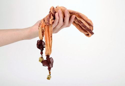 Brown silk scarf - MADEheart.com