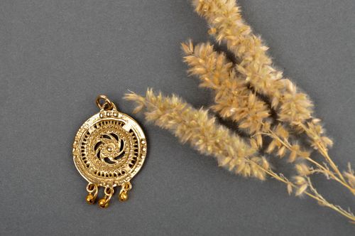 Handmade metal jewelry designer brass accessory stylish designer pendant - MADEheart.com