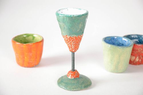 Taça de cerâmica brilhante feita à mão revestida com esmalte louça decorativa para interior - MADEheart.com