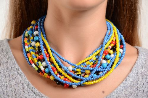 Handmade Rocailles Kette Damen Collier Halsketten Damen exklusiver Schmuck - MADEheart.com