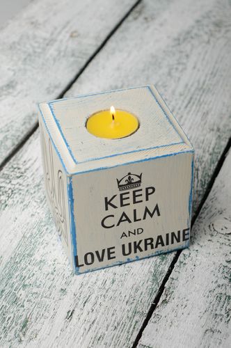 Holz Kerzenhalter für Teelicht in Decoupage - MADEheart.com