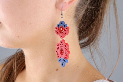 Long paper earrings - MADEheart.com