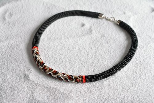 Rocailles Kette handgeschaffen Designer Schmuck originell Frauen Accessoire - MADEheart.com