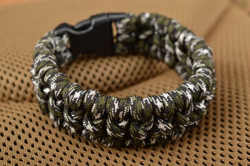 Handmade paracord bracelet braided bracelet souvenir for guy present for lady - MADEheart.com