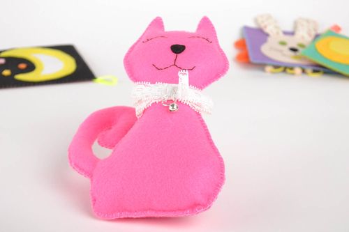 Handmade Baby Spielzeug Baby Spielsachen rosa Katze Geschenk für Kind originell - MADEheart.com